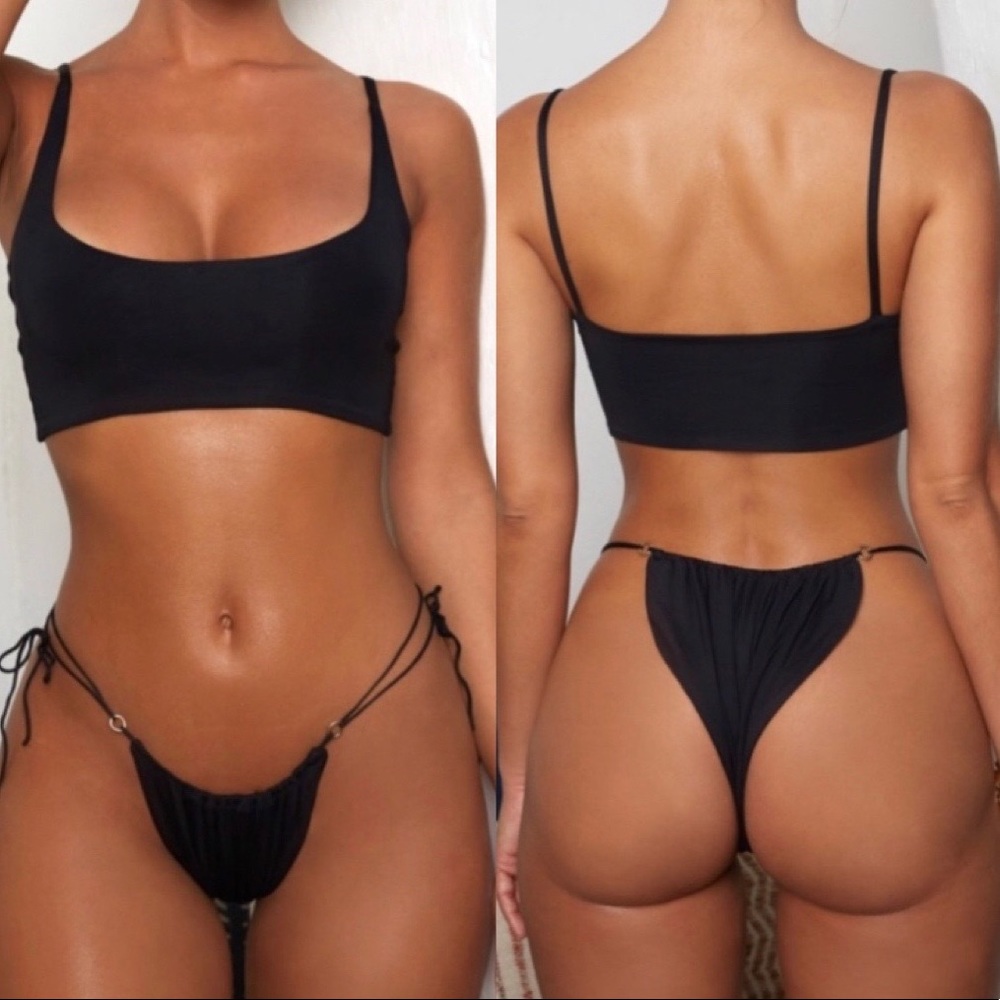 Oh Polly Swim Black Bikini Bottoms
